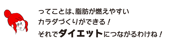 拉克子「這意味著你可以創造一個脂肪容易燃燒的身體!這樣就可以減肥了。」